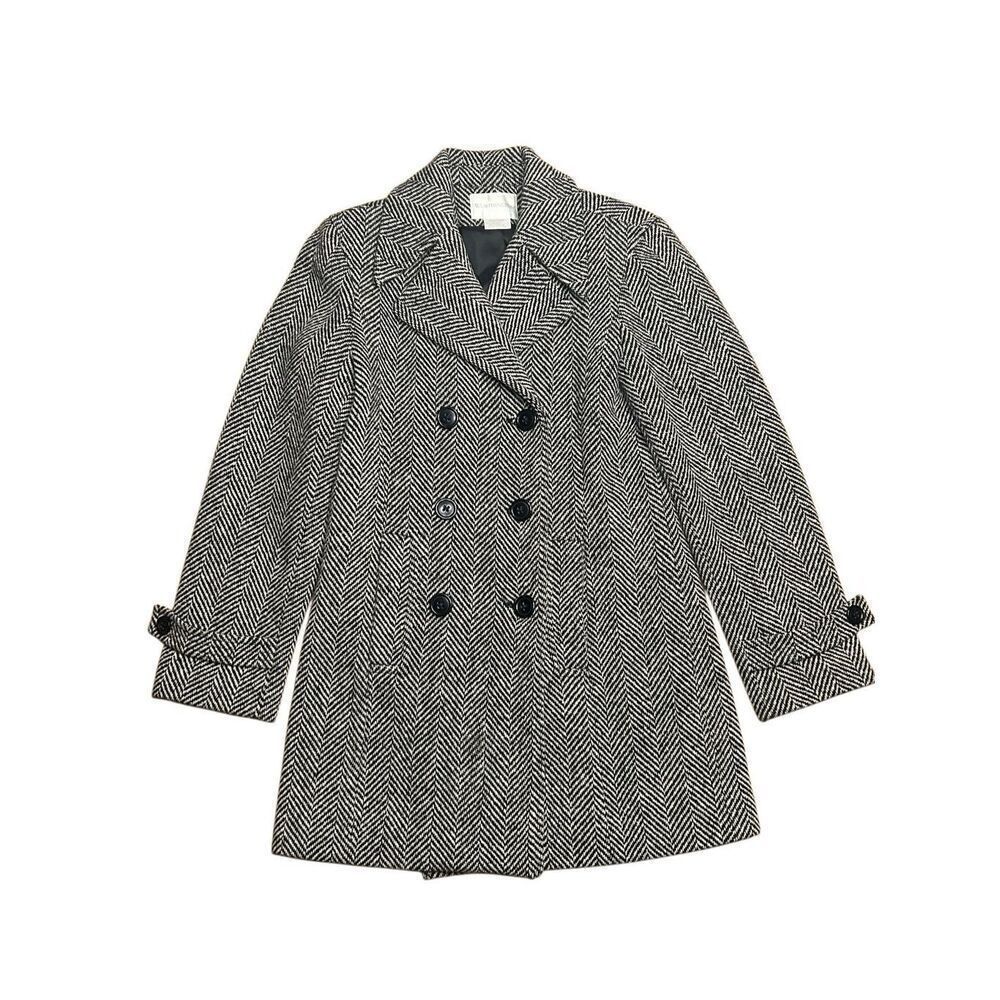 Worthington Herringbone Vintage Wool Peacoat Womens Size S